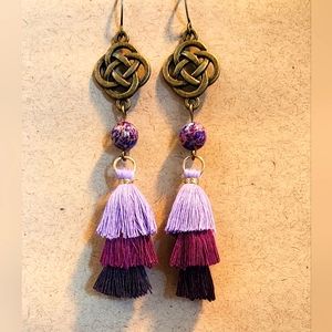 Purple Tassel Earrings